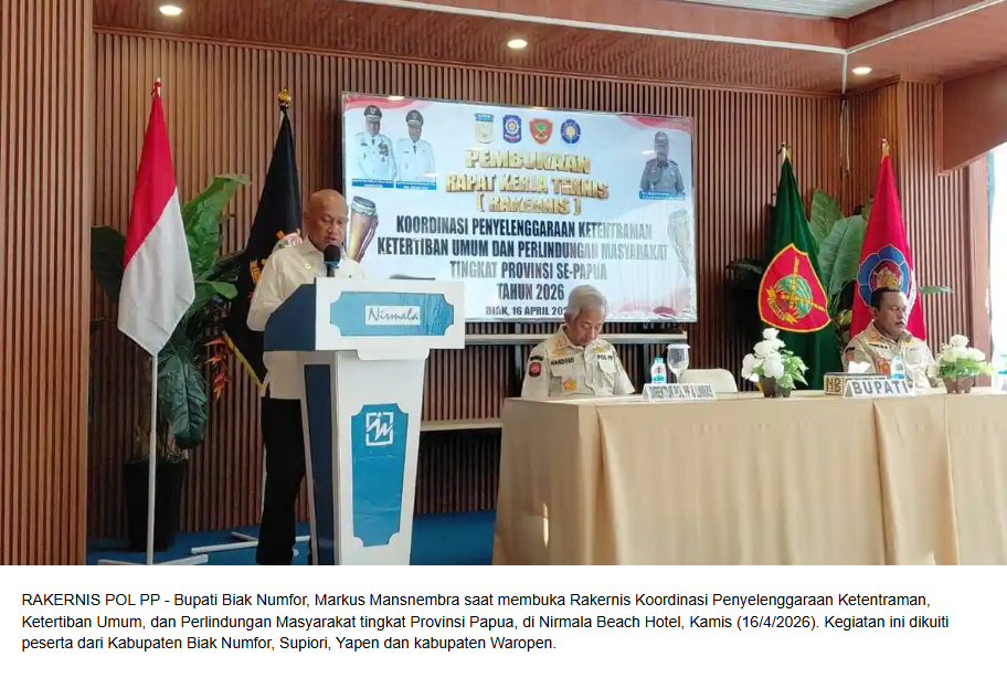 Pembukaan Rakernis SATPOLPP Provinsi Papua Tahun 2026