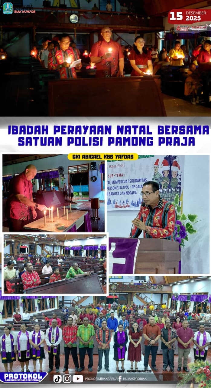 Ibadah Perayaan Natal Satuan Polisi Pamong Praja Kab.Biak Numfor