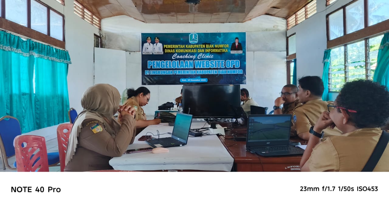 choaching clinic pengelolaan website OPD di Lingkungan Pemerintahan Kab.Biak Numfor